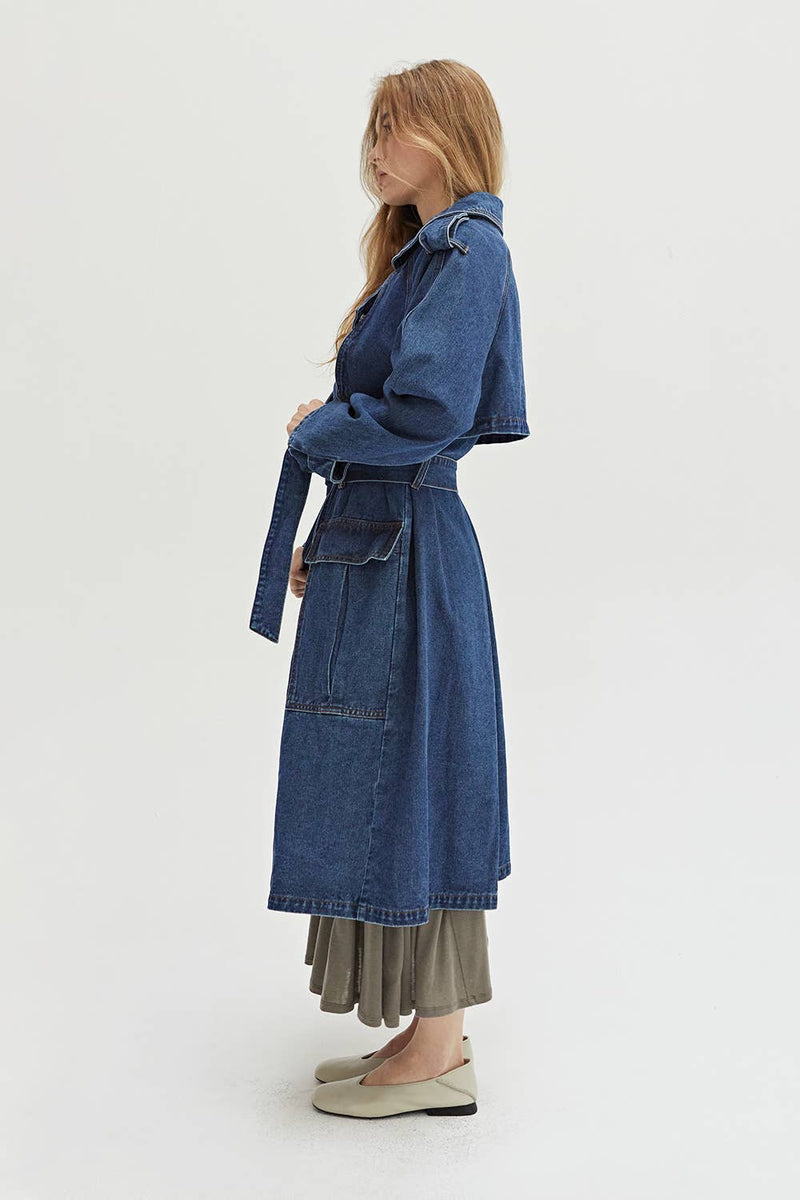 Jaylene Denim Trench Coat