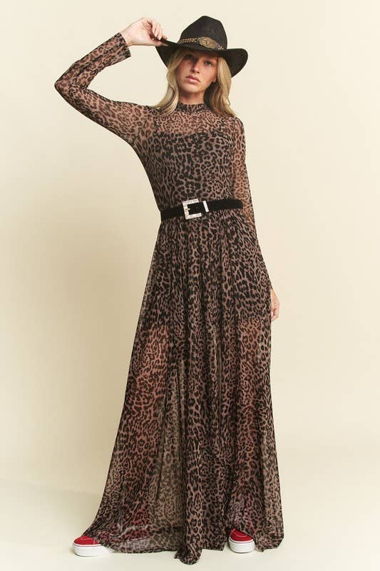 QUEEN B LEOPARD MESH DRESS