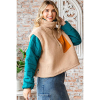 Soft fleece Quilted Puffer Sleeve Pullover