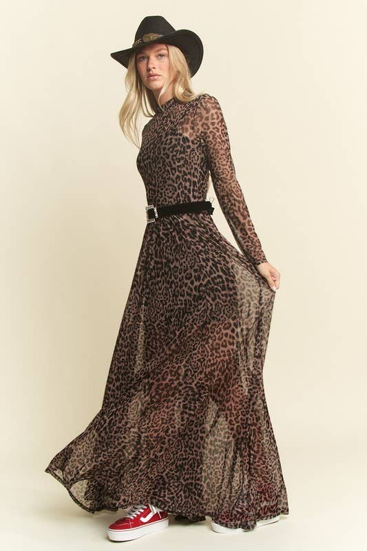 QUEEN B LEOPARD MESH DRESS