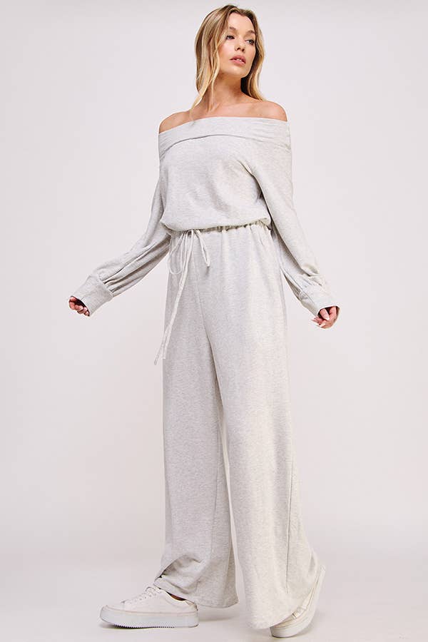 One Shoulder Terry Jumpsuit