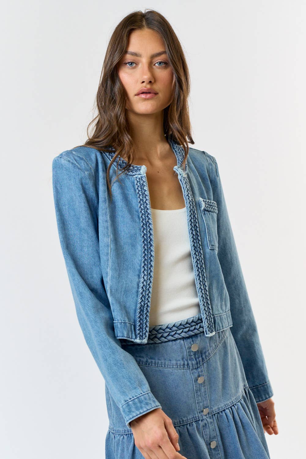 Braided denim Jacket