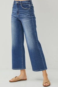 HIGH RISE CROP WIDE LEG JEAN