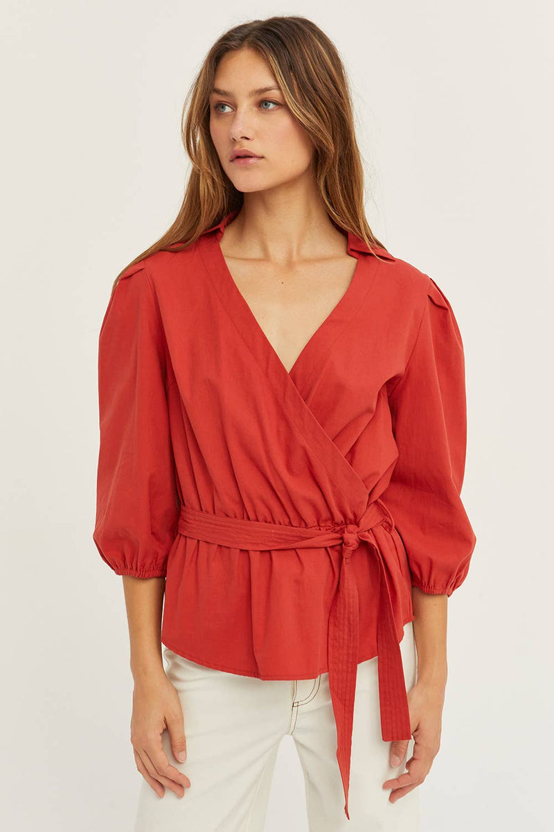 Emily Cotton Wrap Top