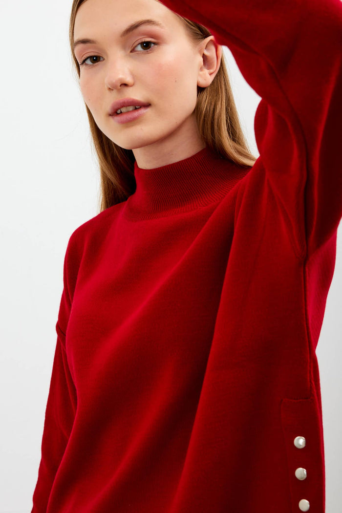 Mock Neck Knit Oversized Sweater