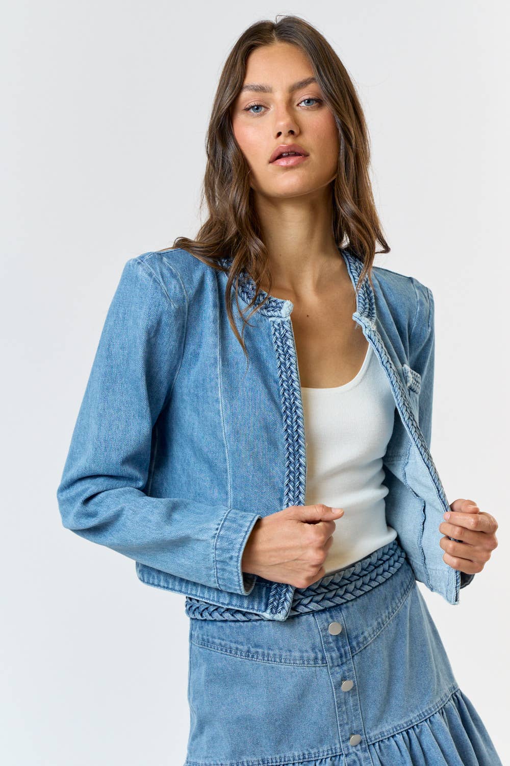 Braided denim Jacket