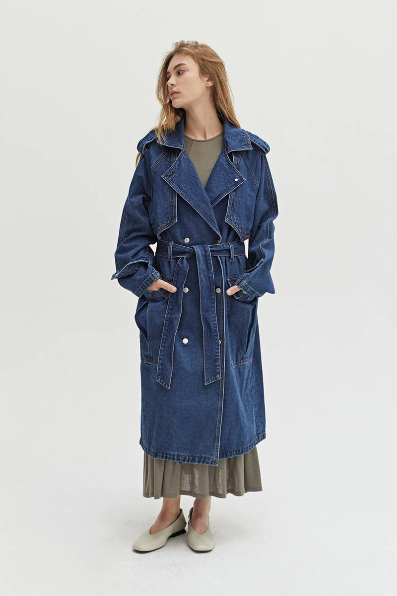 Jaylene Denim Trench Coat