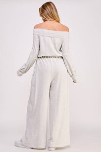 One Shoulder Terry Jumpsuit