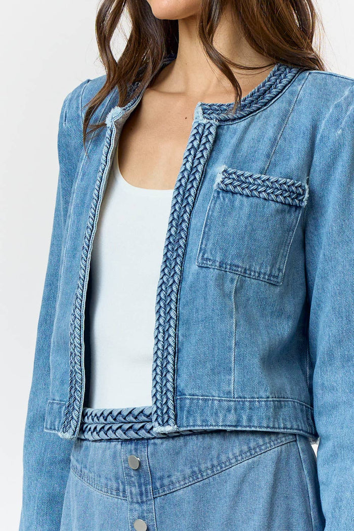 Braided denim Jacket