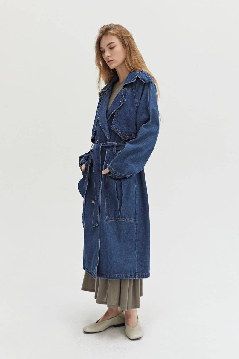 Jaylene Denim Trench Coat