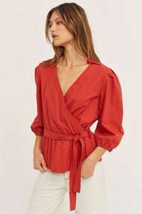 Emily Cotton Wrap Top