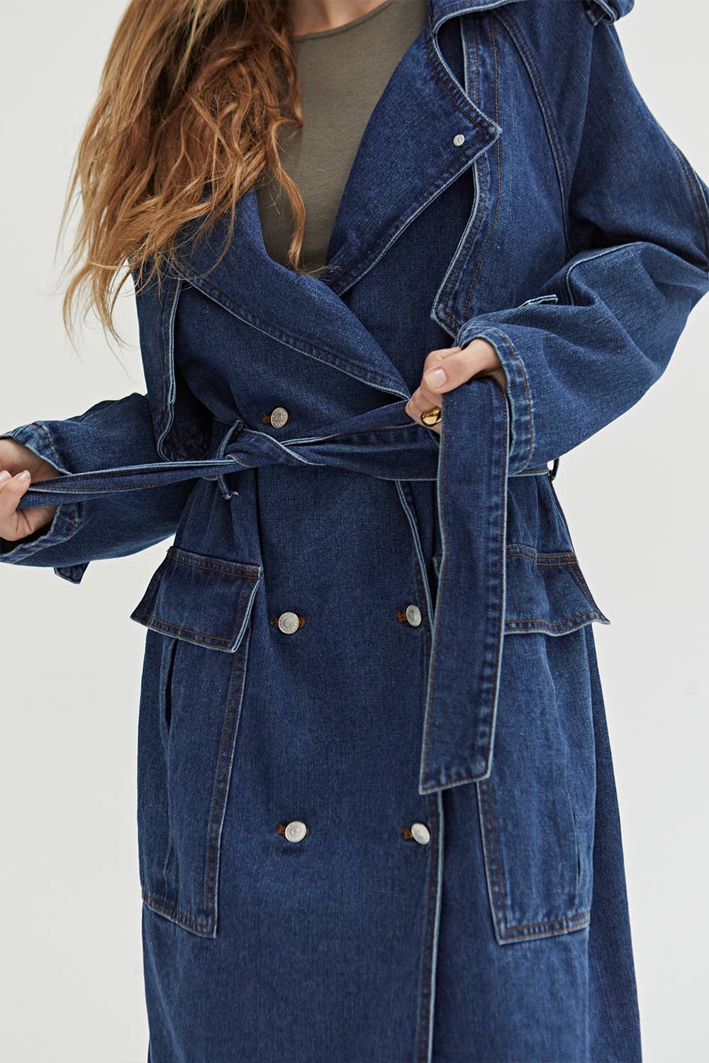 Jaylene Denim Trench Coat