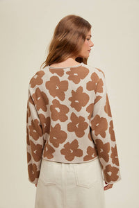 FLORAL JACQUARD RELAXED SWEATER