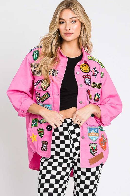 PATCHWORK BOYFRIEND DENIM JACKET